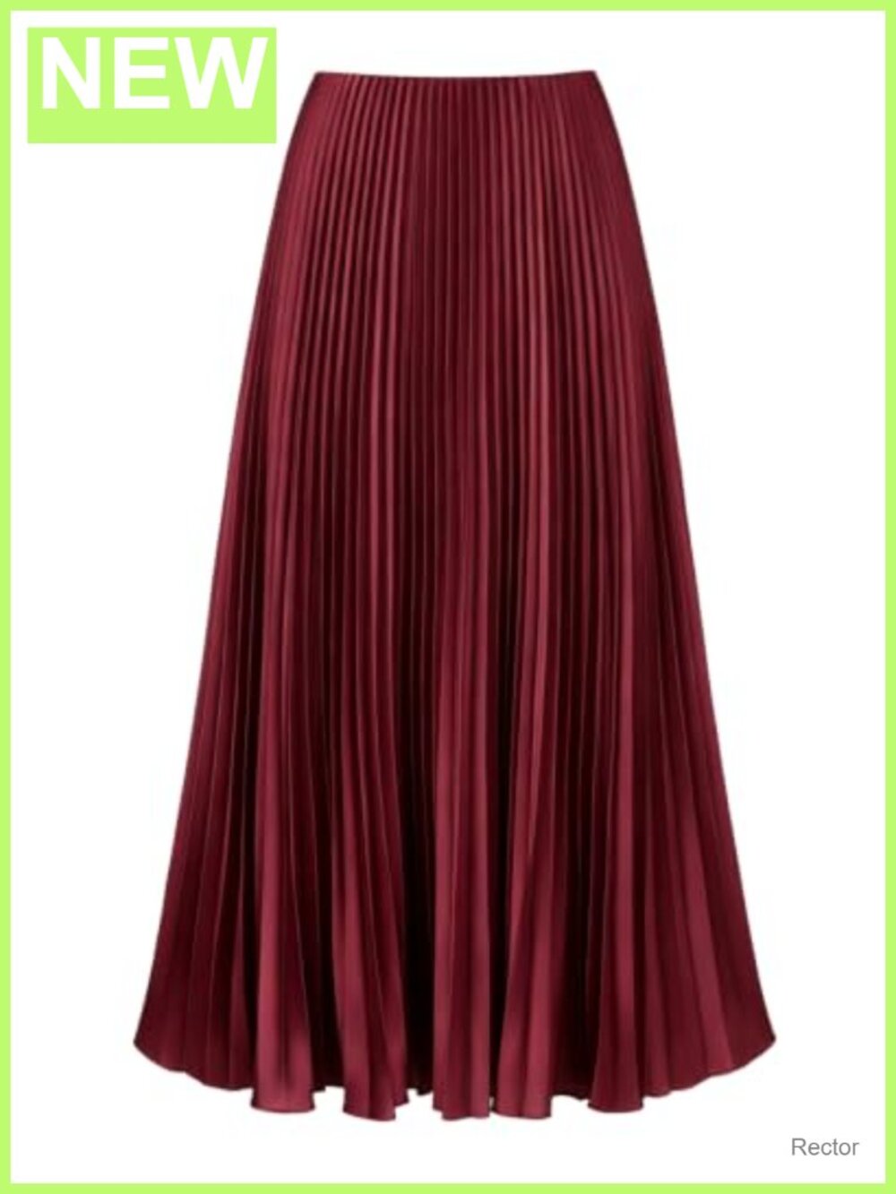 Women's Pleated Satin High Waisted A-Line Maxi Skirt